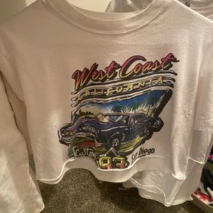 PACsun brandy Melville cropped white westcoast tee